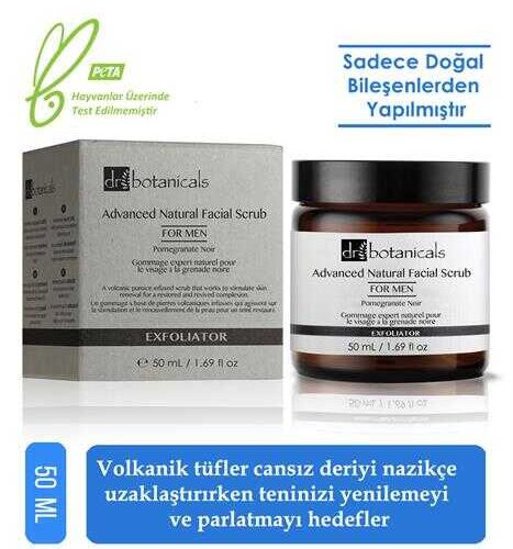 Dr. Botanicals Yoğun Narlı Doğal Yüz Peelingi Erkekler İçin 50 ml