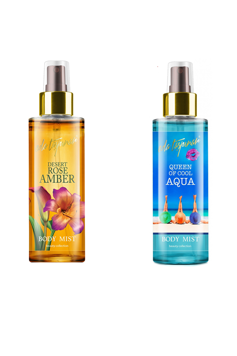 Eda Taşpınar Vücut Spreyi 2 Farklı Koku Aqua Ve Rose Amber 200 ml